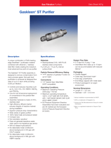 Gas Filtration Data Sheet A87g Description Specifications
