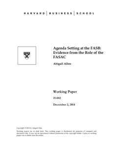 Agenda Setting at the FASB: Evidence from the Role of the FASAC