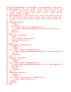 &gt; with(LinearAlgebra): with(linalg): with(numtheory): with(plots):