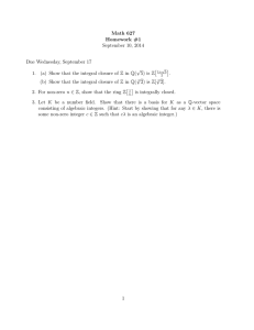 Math 627 Homework #1 September 10, 2014 Due Wednesday, September 17