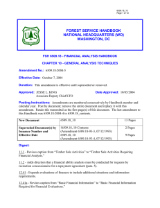 FOREST SERVICE HANDBOOK NATIONAL HEADQUARTERS (WO) WASHINGTON, DC