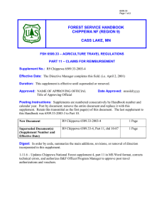 FOREST SERVICE HANDBOOK CHIPPEWA NF (REGION 9)  CASS LAKE, MN