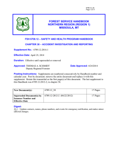 FOREST SERVICE HANDBOOK NORTHERN REGION (REGION 1) MISSOULA, MT