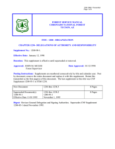 FOREST SERVICE MANUAL CORONADO NATIONAL FOREST TUCSON, AZ
