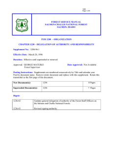 FOREST SERVICE MANUAL SALMON-CHALLIS NATIONAL FOREST SALMON, IDAHO