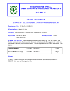 FOREST SERVICE MANUAL GREEN MOUNTAIN &amp; FINGER LAKES NF (REGION 9)