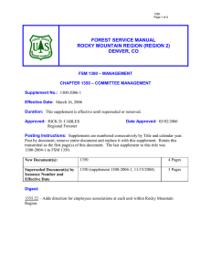 FOREST SERVICE MANUAL ROCKY MOUNTAIN REGION (REGION 2) DENVER, CO