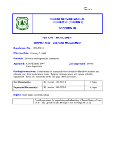 FOREST SERVICE MANUAL HOOSIER NF (REGION 9)  BEDFORD, IN