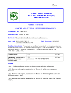 FOREST SERVICE MANUAL NATIONAL HEADQUARTERS (WO) WASHINGTON, DC