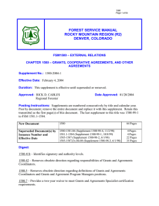 FOREST SERVICE MANUAL ROCKY MOUNTAIN REGION (R2) DENVER, COLORADO