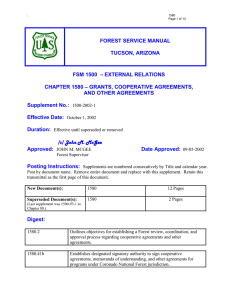 FOREST SERVICE MANUAL  TUCSON, ARIZONA – EXTERNAL RELATIONS
