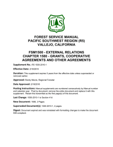 FOREST SERVICE MANUAL PACIFIC SOUTHWEST REGION (R5) VALLEJO, CALIFORNIA