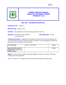 FOREST SERVICE MANUAL PRESCOTT NATIONAL FOREST PRESCOTT, AZ