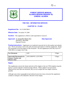 FOREST SERVICE MANUAL ALASKA REGION (REGION 10) JUNEAU, ALASKA