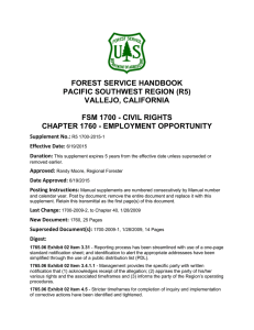 FOREST SERVICE HANDBOOK PACIFIC SOUTHWEST REGION (R5) VALLEJO, CALIFORNIA