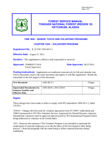 FOREST SERVICE MANUAL TONGASS NATIONAL FOREST (REGION 10) KETCHIKAN, ALASKA