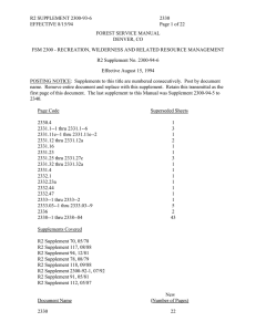 R2 SUPPLEMENT 2300-93-6 2330 EFFECTIVE 8/15/94 Page 1 of 22