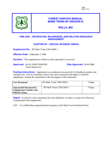 FOREST SERVICE MANUAL MARK TWAIN NF (REGION 9)  ROLLA, MO