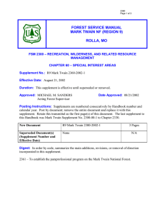 FOREST SERVICE MANUAL MARK TWAIN NF (REGION 9)  ROLLA, MO