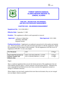 FOREST SERVICE MANUAL ALASKA REGION (REGION 10) JUNEAU, ALASKA