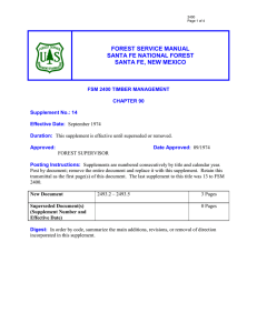 FOREST SERVICE MANUAL SANTA FE NATIONAL FOREST SANTA FE, NEW MEXICO