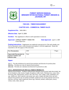 FOREST SERVICE MANUAL BRIDGER-TETON NATIONAL FOREST (REGION 4) JACKSON, WY