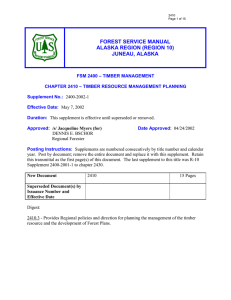 FOREST SERVICE MANUAL ALASKA REGION (REGION 10) JUNEAU, ALASKA