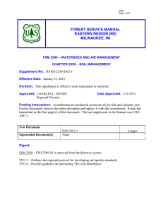 FOREST SERVICE MANUAL EASTERN REGION (R9) MILWAUKEE, WI