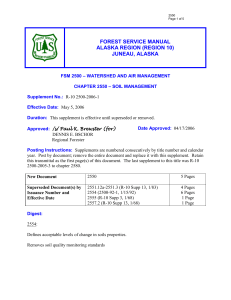 FOREST SERVICE MANUAL ALASKA REGION (REGION 10) JUNEAU, ALASKA