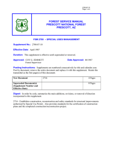 FOREST SERVICE MANUAL PRESCOTT NATIONAL FOREST PRESCOTT, AZ