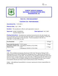 FOREST SERVICE MANUAL NATIONAL HEADQUARTERS (WO) WASHINGTON, DC