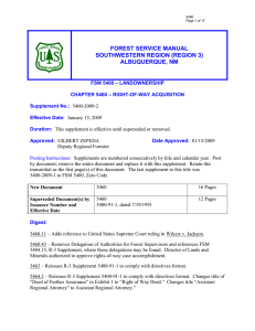 FOREST SERVICE MANUAL SOUTHWESTERN REGION (REGION 3) ALBUQUERQUE, NM