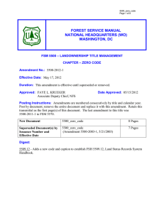 FOREST SERVICE MANUAL NATIONAL HEADQUARTERS (WO) WASHINGTON, DC