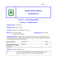 FOREST SERVICE MANUAL  MILWAUKEE, WI