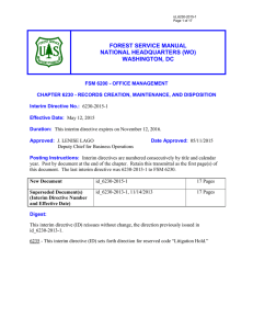 FOREST SERVICE MANUAL NATIONAL HEADQUARTERS (WO) WASHINGTON, DC