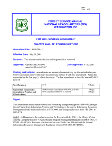 FOREST SERVICE MANUAL NATIONAL HEADQUARTERS (WO) WASHINGTON, DC