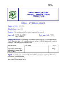 FOREST SERVICE MANUAL PRESCOTT NATIONAL FOREST PRESCOTT, AZ