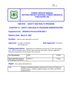 FOREST SERVICE MANUAL GIFFORD PINCHOT NATIONAL FOREST (REGION 6) VANCOUVER, WA