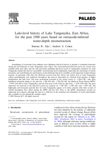 Lake-level history of Lake Tanganyika, East Africa,