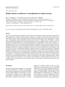 Benthic diatoms as indicators of eutrophication in tropical streams