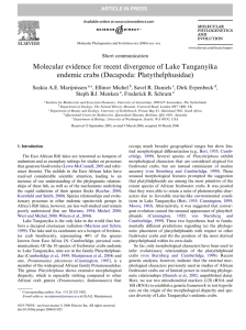 Molecular evidence for recent divergence of Lake Tanganyika