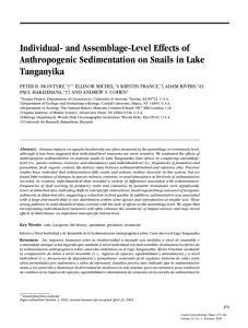 Individual- and Assemblage-Level Effects of Anthropogenic Sedimentation on Snails in Lake Tanganyika