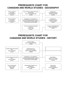 PREREQUISITE CHART FOR CANADIAN AND WORLD STUDIES - GEOGRAPHY