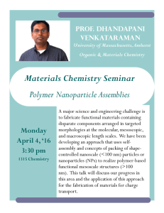 Materials Chemistry Seminar Polymer Nanoparticle Assemblies