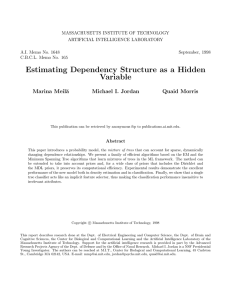 MASSACHUSETTS INSTITUTE OF TECHNOLOGY ARTIFICIAL INTELLIGENCE LABORATORY A.I. Memo No. 1648 September, 1998