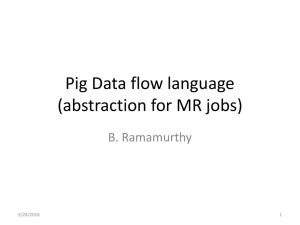 Pig Data flow language (abstraction for MR jobs) B. Ramamurthy 5/28/2016