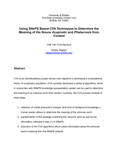 Using SNePS Based CVA Techniques to Determine the Acapnotic Context