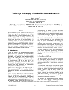 The Design Philosophy of the DARPA Internet Protocols