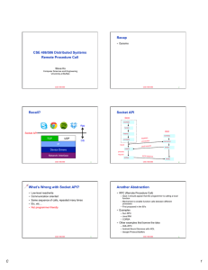 Recap CSE 486/586 Distributed Systems Remote Procedure Call Recall?