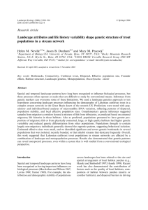 Landscape attributes and life history variability shape genetic structure of... populations in a stream network